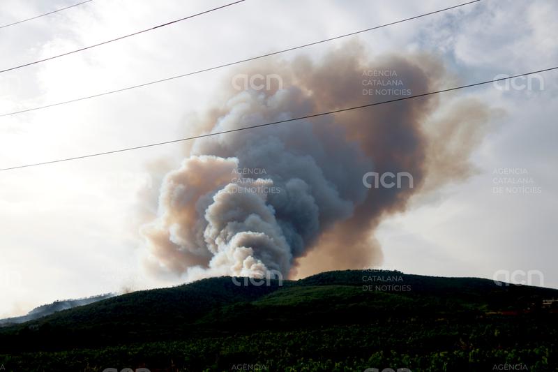 L'incendi d'Aiguamúrcia ja ha cremat 114 hectàrees i podria tenir un potencial d'un miler