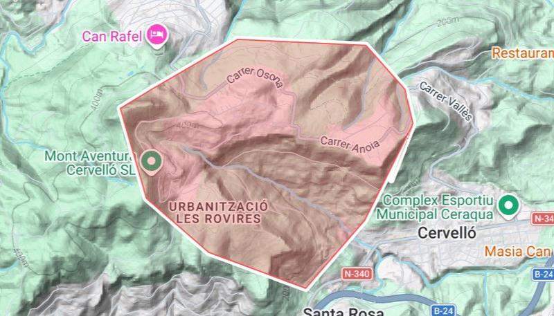 Estabilitzat l'incendi forestal de Cervelló, que ha cremat 16 hectàrees