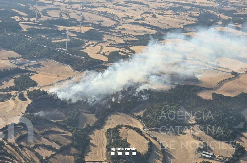 Estabilitzat l'incendi forestal a Santa Coloma de Queralt, que ha afectat 8 hectàrees