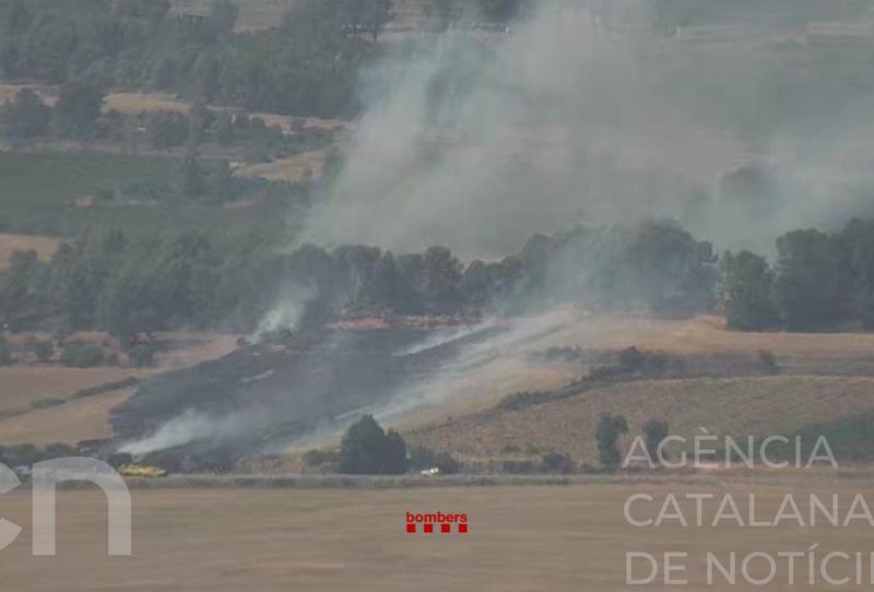 Estabilitzat l'incendi de vegetació agrícola de Montblanc