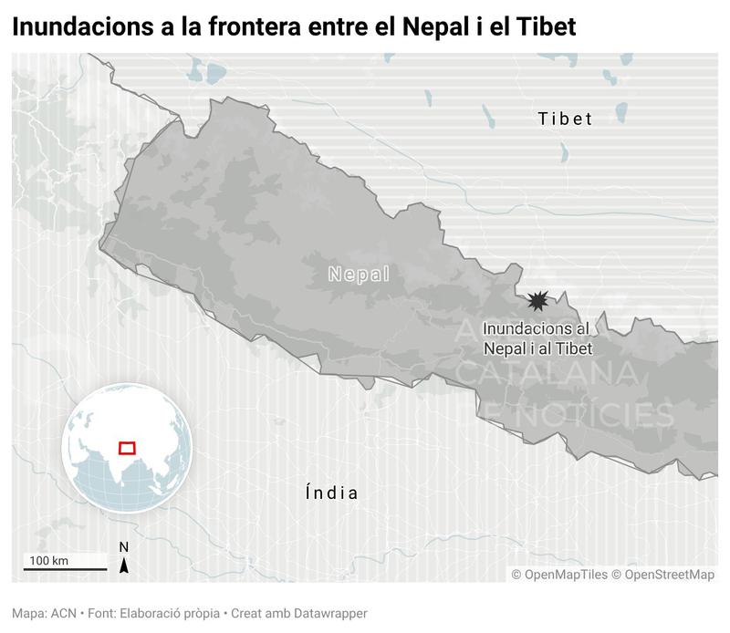 Experts de la UB atribueixen la virulència de la riuada del Nepal a una cadena de processos glacials