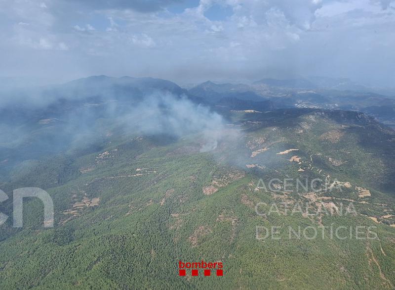 Estabilitzat l'incendi de vegetació forestal causat per llamps a la Baronia de Rialb