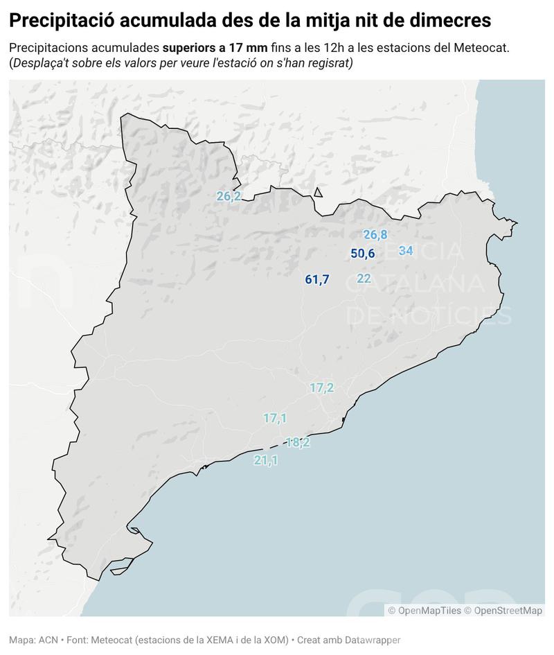 Les tempestes deixen més de 60 litres entre el Berguedà i el Ripollès